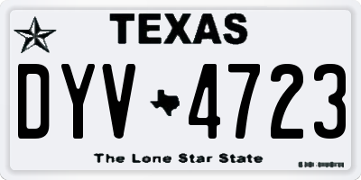 TX license plate DYV4723