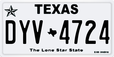 TX license plate DYV4724