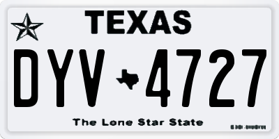 TX license plate DYV4727