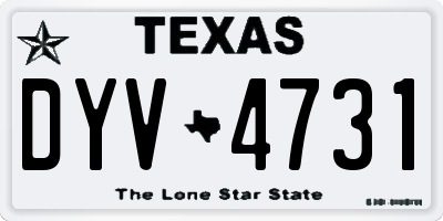 TX license plate DYV4731