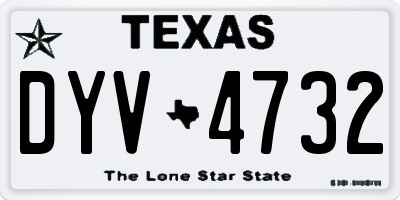 TX license plate DYV4732