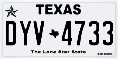 TX license plate DYV4733