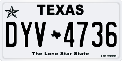 TX license plate DYV4736