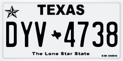 TX license plate DYV4738