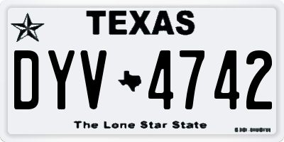 TX license plate DYV4742