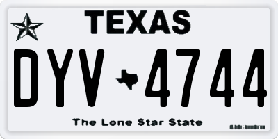 TX license plate DYV4744