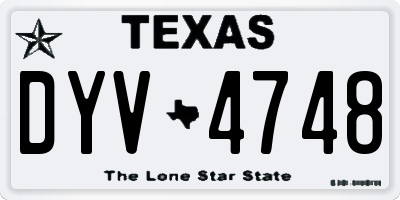 TX license plate DYV4748