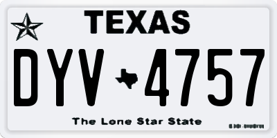 TX license plate DYV4757