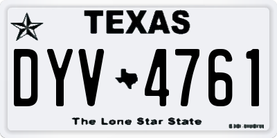 TX license plate DYV4761