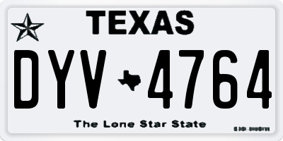 TX license plate DYV4764