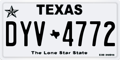 TX license plate DYV4772