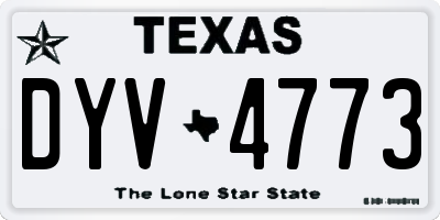 TX license plate DYV4773