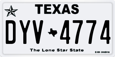 TX license plate DYV4774