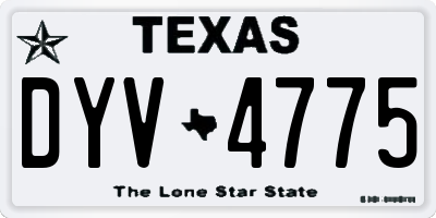 TX license plate DYV4775