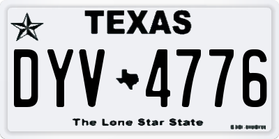 TX license plate DYV4776