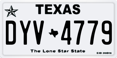 TX license plate DYV4779