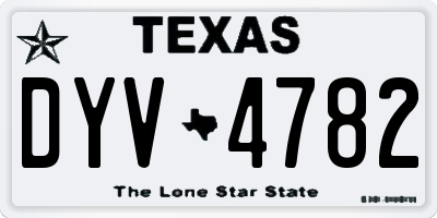 TX license plate DYV4782