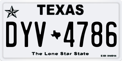 TX license plate DYV4786