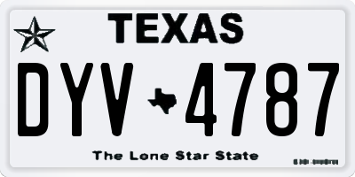 TX license plate DYV4787