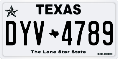TX license plate DYV4789