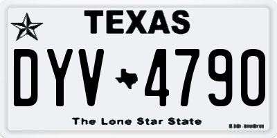 TX license plate DYV4790