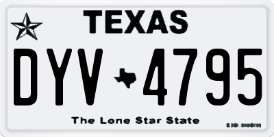 TX license plate DYV4795