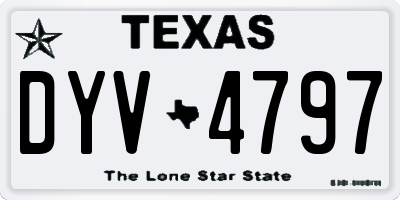 TX license plate DYV4797