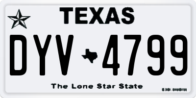 TX license plate DYV4799