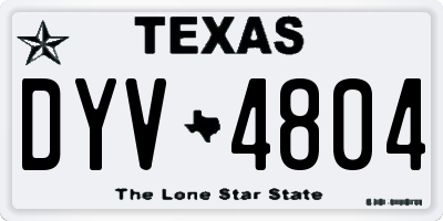 TX license plate DYV4804