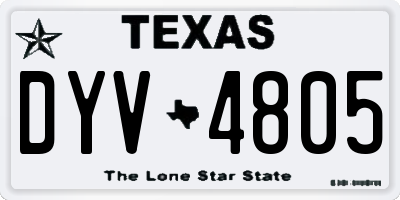 TX license plate DYV4805