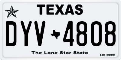 TX license plate DYV4808
