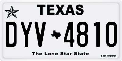 TX license plate DYV4810
