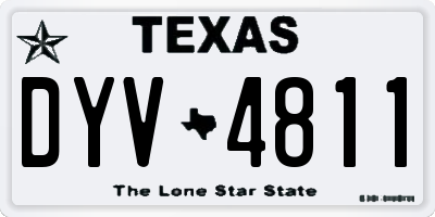TX license plate DYV4811