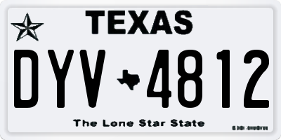 TX license plate DYV4812