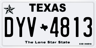 TX license plate DYV4813