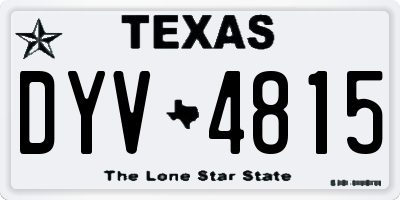 TX license plate DYV4815