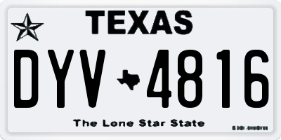 TX license plate DYV4816
