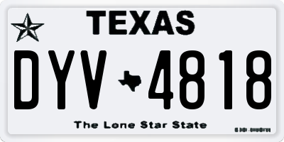 TX license plate DYV4818