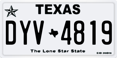 TX license plate DYV4819