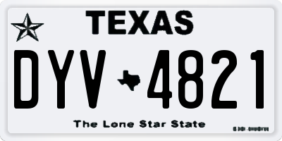 TX license plate DYV4821