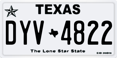 TX license plate DYV4822