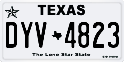 TX license plate DYV4823