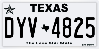 TX license plate DYV4825