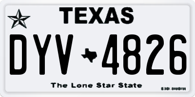 TX license plate DYV4826