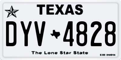 TX license plate DYV4828