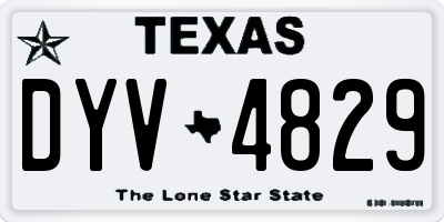 TX license plate DYV4829