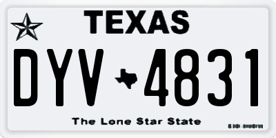 TX license plate DYV4831