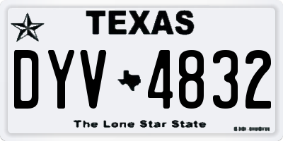 TX license plate DYV4832