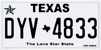TX license plate DYV4833