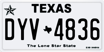 TX license plate DYV4836